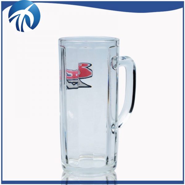 Promotion glass cup beer glass huge beer mugs with handle