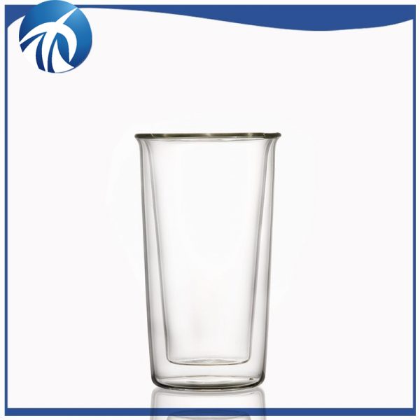 400ml high-capacity custom size heat-resistant double wall glass cup
