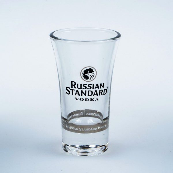 small fancy wide mouth custom logo bar shot glasses