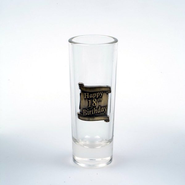 small wholesale high quality clear birthday shot glass