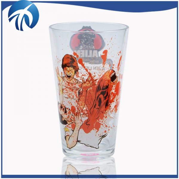 cartoon pint glass OEM pint glass factory glass pint printing