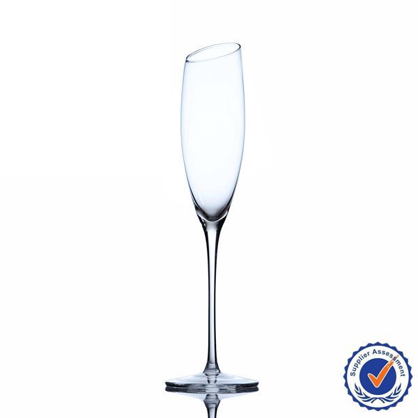 eco friendly oblique wedding / party flute champagne glass