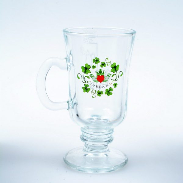 240ml wholesale transparent cusotm pattern Irish coffee glass mugs