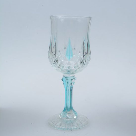 250ml high quality fancy thick colored goblet stem wine glass