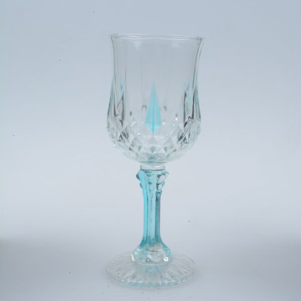 250ml high quality fancy thick colored goblet stem wine glass