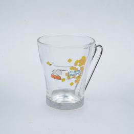 250ml custom design espresso / milk / tea glass cups with metal handle