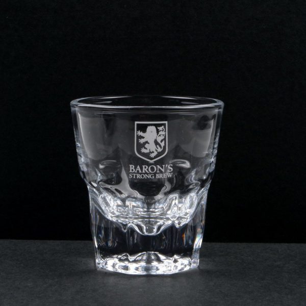 beautiful heavy base cusotm wedding shot drinking glass